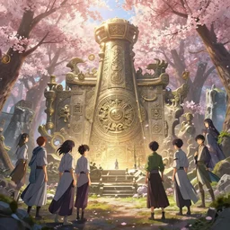 wuxia, ancient relic, cherry blossoms, unreal engine, fantasy art by greg rutkowski, loish, rhads, ferdinand knab, makoto shinkai and lois van baarle, ilya kuvshinov, rossdraws, tom bagshaw, global illumination, radiant light, detailed and intricate environment