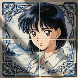 motoko kusanagi is feeling frisky, tile art tessalation
