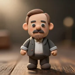 walter white made of cute modeling clay, 8 k, dramatic light, bokeh effect,