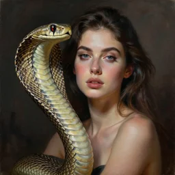 a beautiful painting of a woman portrait, cobra