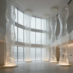 the antechamber to the manifold mansion by Foster and Partners, rendered in octane, translucent sculptural art and architecture