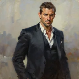 concept art of james bond, cinematic shot, oil painting by jama jurabaev, extremely detailed, brush hard, artstation, high quality, brush stroke