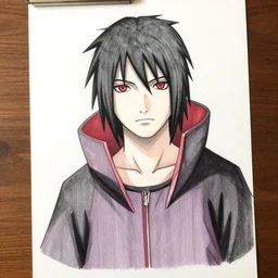 itachi uchiha, hand drawn, high detailed