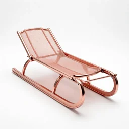 rose gold sled, studio product photography, isolated on a pure white background, centered, entire object in frame, sharp focus, soft studio lighting
