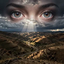 landscape, everywhere disgusting eyes looking at you