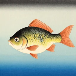 a beautiful painting cute fish, by ukiyo - e award - winning art color screen printing