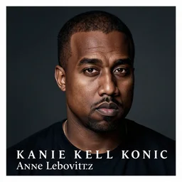 kanye, high detail, photography by annie leibovitz. album art