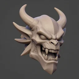 raging oni beholder head, stylized stl, 3 d render, activision blizzard style, hearthstone style, darksiders art style