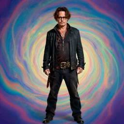 dithered, Johnny Depp grooving, swirling LSD