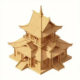 isometric view wooden ancient architecture, isometric, by jakub rozalski