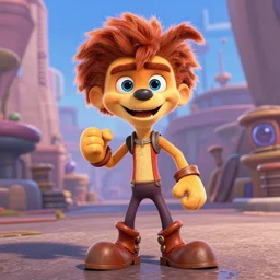 ratchet and clank in 3d style meets robert downey jr.