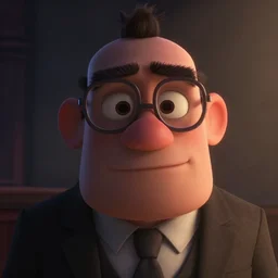 closeup portrait of bookmaker sly cunning pixar style animation 3d extremely gloomy lighting, shining light and shadow, atmospheric, cinematic, unreal Engine, 8K