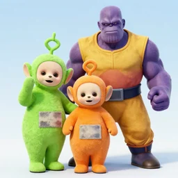 ! dream teletubbies and goku defeating thanos