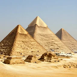 The great pyramids, concept art by Noah Bradley, Darek Zabrocki, Tyler edlin, Jordan Grimmer, Neil Blevins, James Paick, Natasha Tan, highly detailed, ultra detailed, ultra realistic, trending on artstation