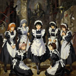 baroque oil painting of anime key visual environment concept art of anime maids crusading in jerusalem, brutalist, dark fantasy, rule of thirds golden ratio, fake detail, trending pixiv fanbox, acrylic palette knife, style of makoto shinkai studio ghibli genshin impact jamie wyeth james gilleard greg rutkowski chiho aoshima