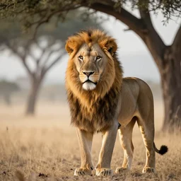 a majestic lion under a tree in the morning by Aaron Blaise and Robert Bateman
