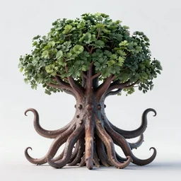 a tree in the shape of a kraken, digital art, very detailed, trending on artstation