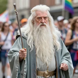 dumbledore at a gay pride parade