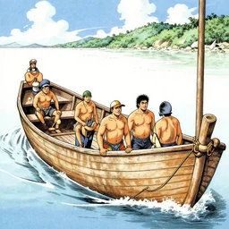 Boat and his ferrymen, Manga art