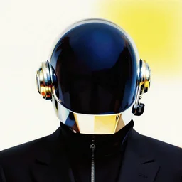 Daft Punk abstract minimal art,  inspired by Andy Warhol