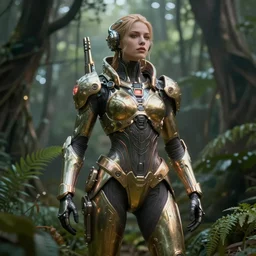 an intricate concept of a woman on a sci - fi battle suit undergrowth, style ivan talavera and artgerm, radiant lighting, hyper realistic, photorealistic, octane render, trending on artstation, cgsociety, cinematic light, global illumination, sci - fi