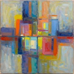 an abstract painting centered on the overarching concept of vibes, oil on canvas, trending on artstation - h 7 0 4