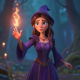 unsure young russian witch casting a spell. award - winning 3 d animation by an indie studio, rimlighting, depth of field, limited but vibrant palette, intricate details, impressionism, chiaroscuro, bokeh. 4 5 3 6 8 5 1