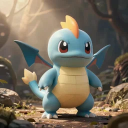 an adorable cthulhu pokemon. very cute friendly. beautiful. digital render.