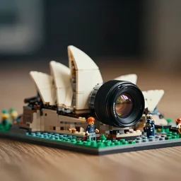 sydney lego town, 3 5 mm lens, shallow dof, cinematic, photo, 4 k, detailed, tiny