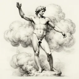 cloud strife vitruvian man sketch by da vinci highly detailed