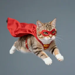 flying super hero cat photography