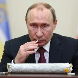 detailed photography of vladimir putin smoking a big joint 4 k