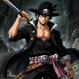 dark anime pirate by clip studio paint, artstation,