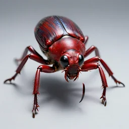 tiger beetle faced alien with red skin and sharp mandible. humanoid body. epic sci - fi character concept. cinematic digital art.