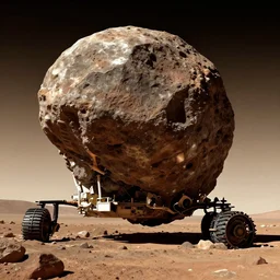 a photograph from Mars Rover of a enormous asteroid about to crash