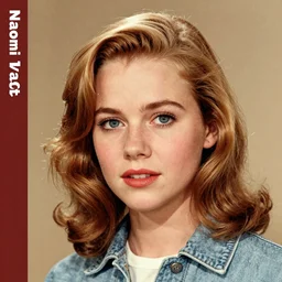 “Naomi Watts portrait, color vintage magazine illustration 1950”