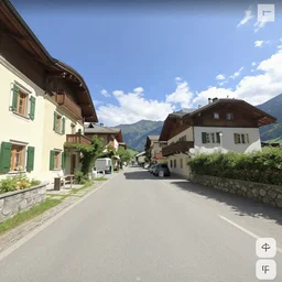austrian street in the alps, google streetview