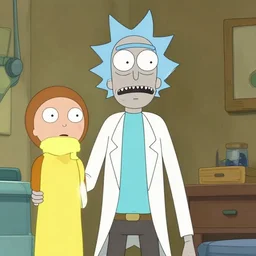 live action rick and morty, photorealistic, highly detailed