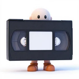 slug man, vhs, 3 d render, demoscene