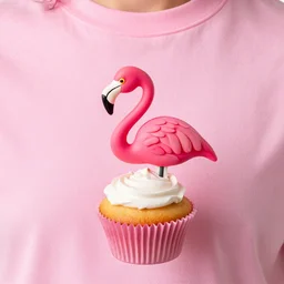 colorful flamingo - cupcake on a shirt
