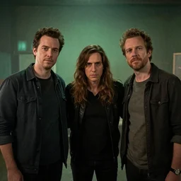 a photo of dan avidan and arin hanson in the backrooms, hd, 4 k, soft vignette