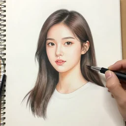 a wb 3 / 4 realistic photography portrait girl drawn by a plotter, clear line art, few parts are low poly, contrasted, white and black, flowers in hairs