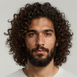 beautiful, strong, mixed race, curly hair, beard, male, face, head shot, fantasy, highly detailed, digital painting, artstation, concept art, smooth, sharp focus, illustration, art by artgerm and greg rutkowski and alphonse mucha