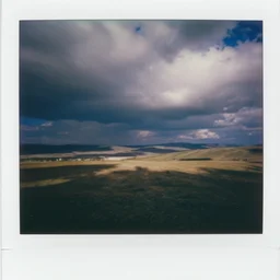 polaroid of a surreal artsy dream scene, double exposure
