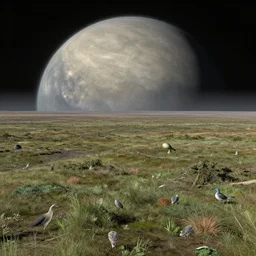 alien exoplanet : landscape : birds : flora and fauna :