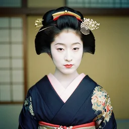 Portrait Photograph of a Japanese Geisha Rollei Advanced Technical Pan 32