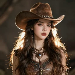 beautiful cowboy witch, detailed, concept art