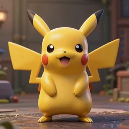 Pikachu, a bronze sculpture by Guillermo del Toro, featured on deviantart, antipodeans, movie still, ultra detailed, shiny