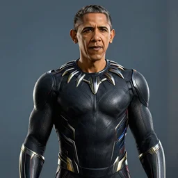 Barack Obama cast as Black Panther, still from marvel movie, hyperrealistic, 8k, Octane Render,
