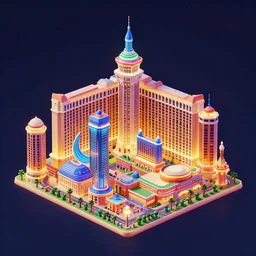 city of las vegas, highly detailed, depth, patapon style. concept art by playstation. 2 d carton, matte background, luminescent space, behance contest winner